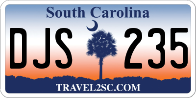 SC license plate DJS235