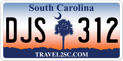 SC license plate DJS312