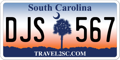 SC license plate DJS567
