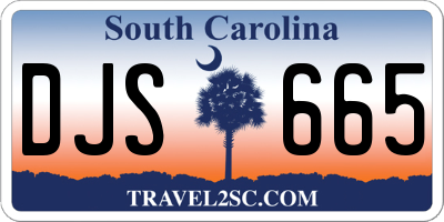 SC license plate DJS665
