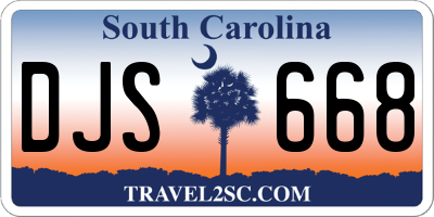SC license plate DJS668