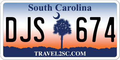 SC license plate DJS674