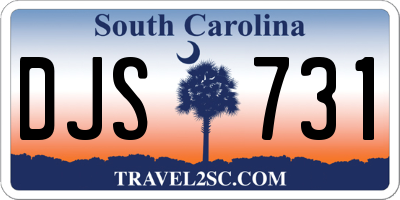 SC license plate DJS731