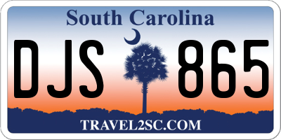 SC license plate DJS865