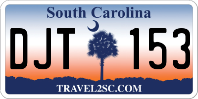 SC license plate DJT153