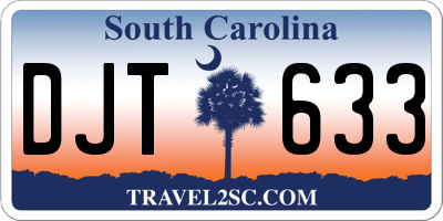 SC license plate DJT633