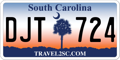 SC license plate DJT724