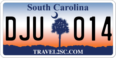 SC license plate DJU014