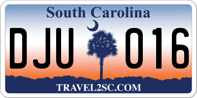 SC license plate DJU016