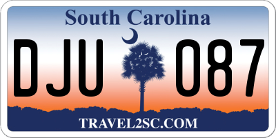 SC license plate DJU087