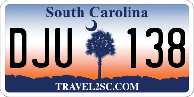 SC license plate DJU138