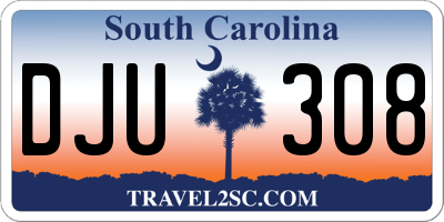 SC license plate DJU308