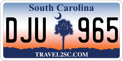 SC license plate DJU965
