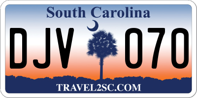 SC license plate DJV070