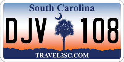 SC license plate DJV108
