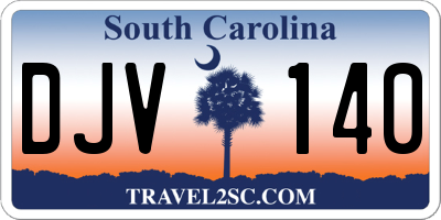 SC license plate DJV140
