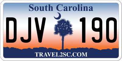 SC license plate DJV190