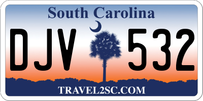 SC license plate DJV532