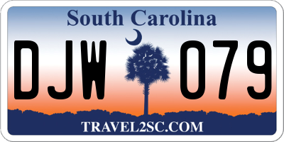 SC license plate DJW079