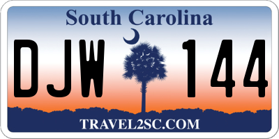 SC license plate DJW144