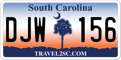 SC license plate DJW156