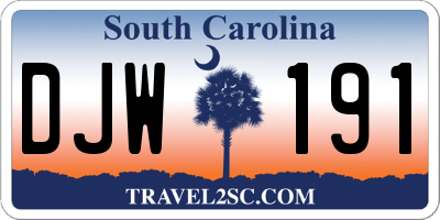 SC license plate DJW191