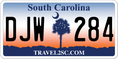 SC license plate DJW284