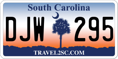 SC license plate DJW295