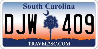 SC license plate DJW409