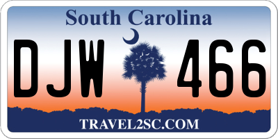 SC license plate DJW466