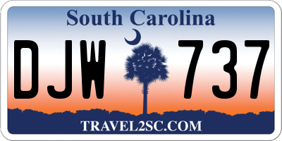 SC license plate DJW737