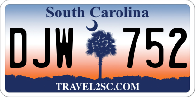 SC license plate DJW752