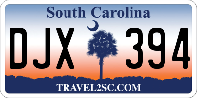 SC license plate DJX394