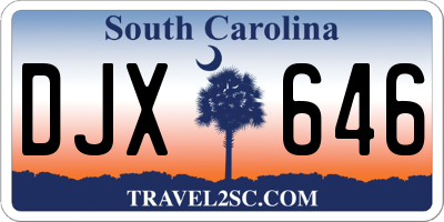 SC license plate DJX646