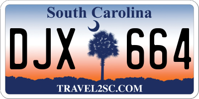 SC license plate DJX664