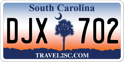 SC license plate DJX702