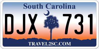 SC license plate DJX731