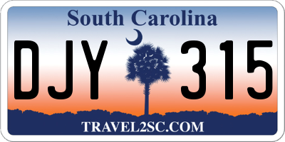 SC license plate DJY315