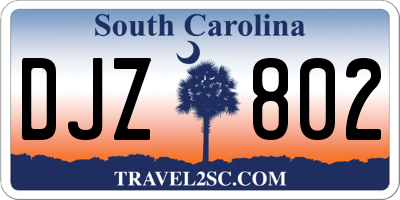 SC license plate DJZ802