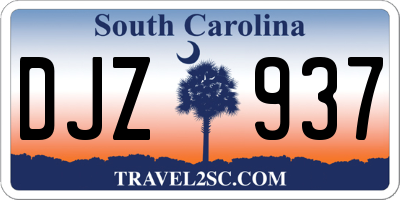 SC license plate DJZ937