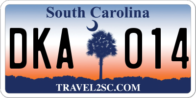 SC license plate DKA014