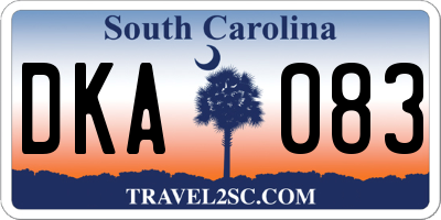 SC license plate DKA083