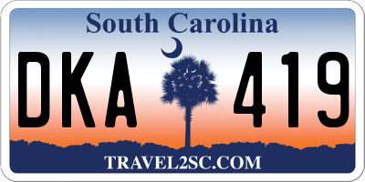 SC license plate DKA419