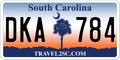 SC license plate DKA784