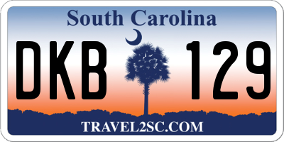SC license plate DKB129