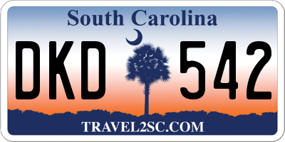 SC license plate DKD542