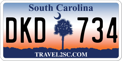 SC license plate DKD734
