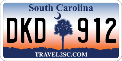 SC license plate DKD912