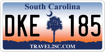 SC license plate DKE185