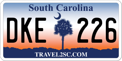 SC license plate DKE226